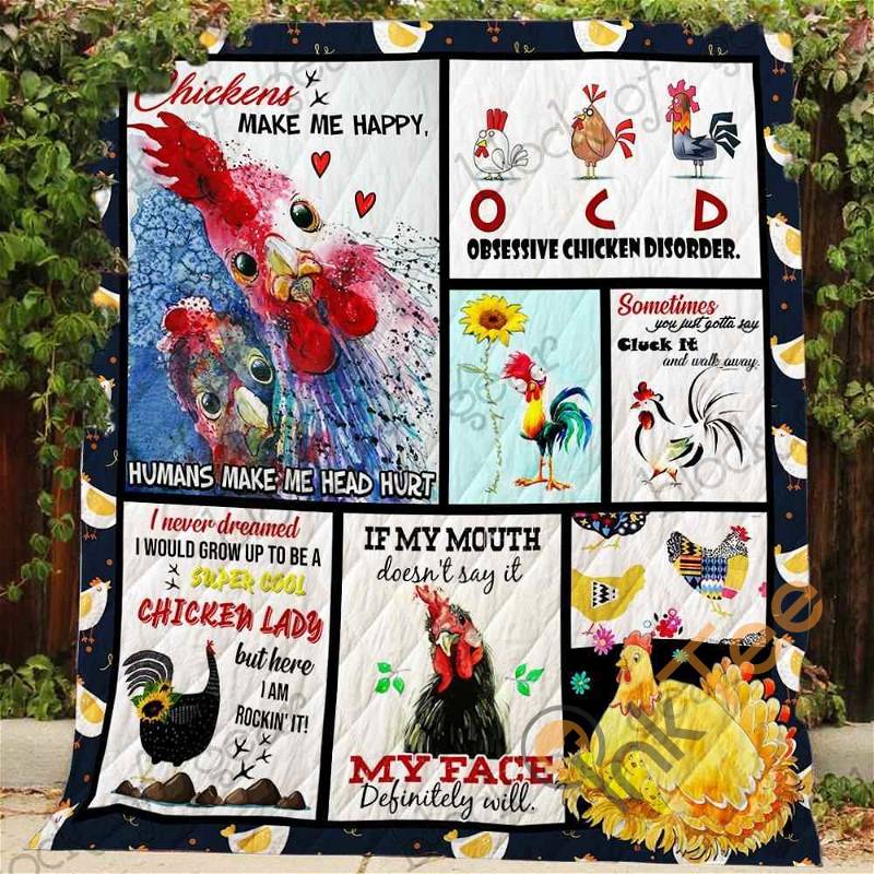 Chicken Lovers Personalized Quilt Blanket and Bedding Set with 2 Pillowcases