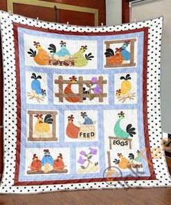 Chicken Party Quilt Blanket Bedding Set