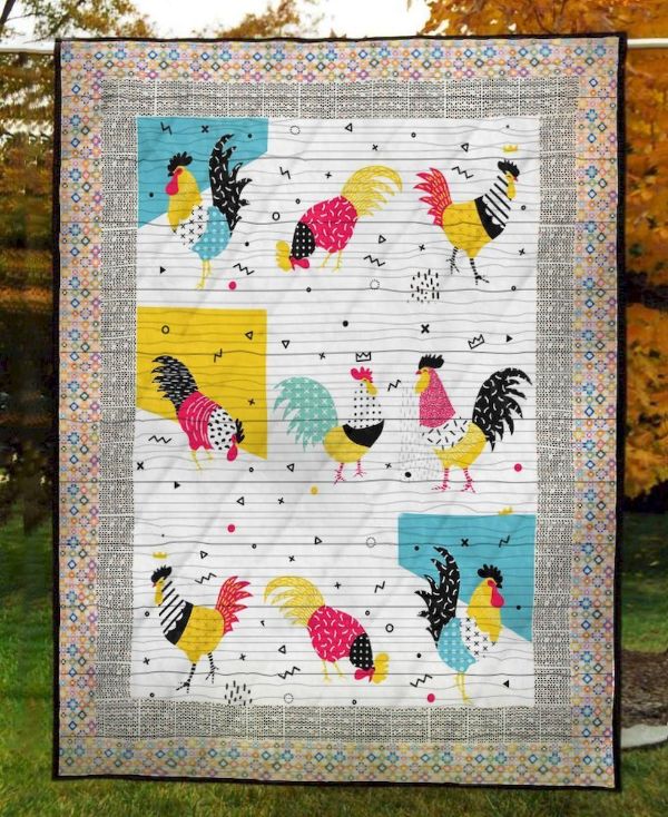 Chicken Pattern Quilt Blanket Bedding Set for Home Décor
