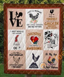 Chicken Quilt Blanket Bedding Set With Pilliwcase Option Ver2