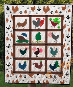 Chicken Quilt Blanket Bedding Set With Pilliwcases Option