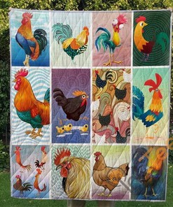 Chicken Quilt Blanket Bedding Set With Pilliwcases Option Ver4