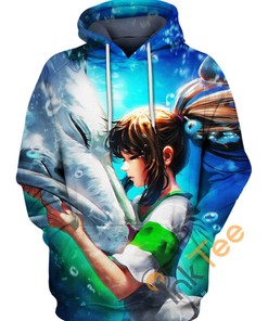 Chihiro And Haku Underwater Hoodie 3D