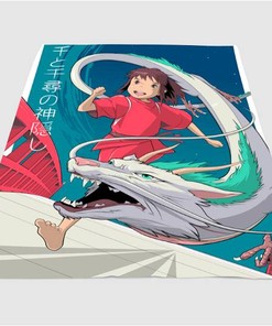 Chihiro Running Sherpa Fleece Blanket Gifts for Family, for Couple