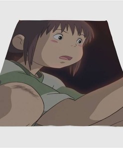 Chihiro Shocked Sherpa Fleece Blanket Gifts for Family, for Couple