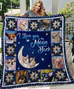 Chihuahua Moon Quilt Blanket Bedding Set for Home Décor