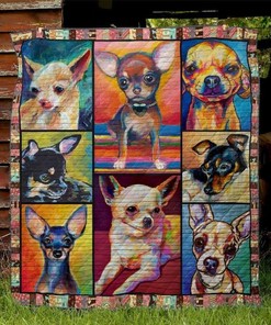 Chihuahua Painting Quilt Blanket Bedding Set for Home Décor