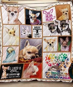 Chihuahua Quilt Blanket Bedding Set With Pillowcase Option