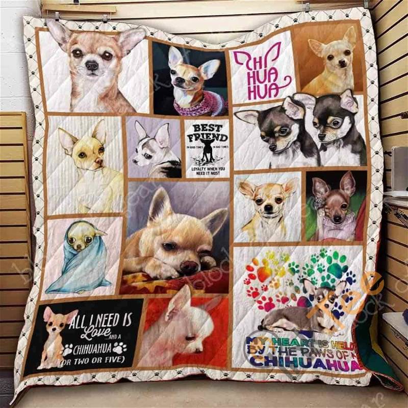 Chihuahua Quilt Blanket Bedding Set With Pillowcase Option