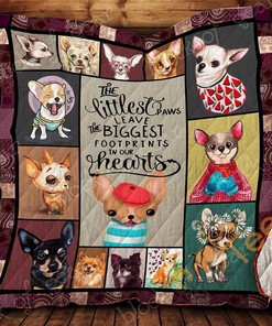 Chihuahua The Biggest Footprints In Our Hearts Quilt Blanket Bedding Set