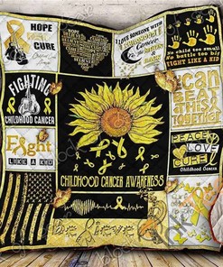 Childhood Cancer Awareness Quilt Blanket Bedding Set