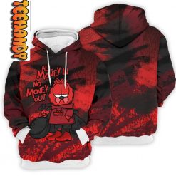 Chile Red All Money In Garfield 3D Hoodie - Image 2