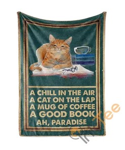 Chill Cat Chocolate Book Sherpa Fleece Blanket Gifts for Family, for Couple