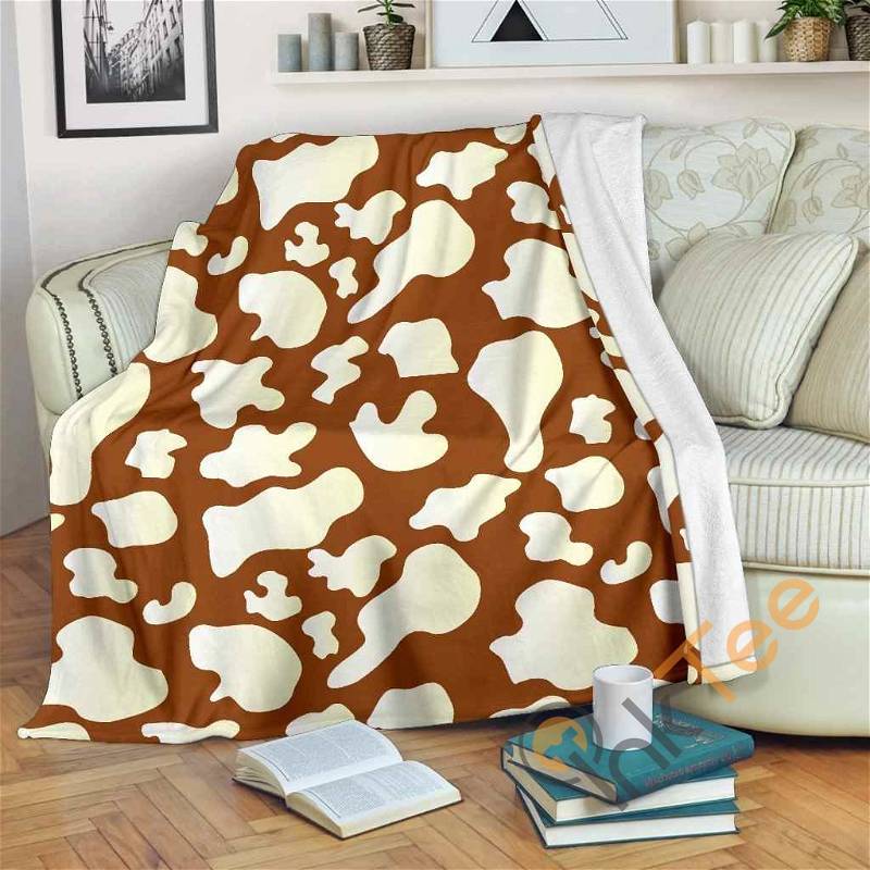 Chocolate And Milk Cow Sherpa Fleece Blanket Gifts for Family, for Couple