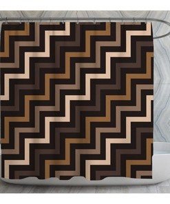 Chocolate Brown Shower Curtains, Brown Shower Curtain, Chocolate Brown Chevron Pattern Shower Curtains, Chocolate Brown Bathroom Decor