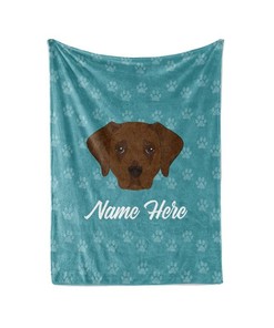 Chocolate Labrador Retriever Personalized Custom Blanket With Your Family Or Dog's Name - Great Gifts For Dog Lovers Sherpa Fleece Blanket Gifts for Family, for Couple