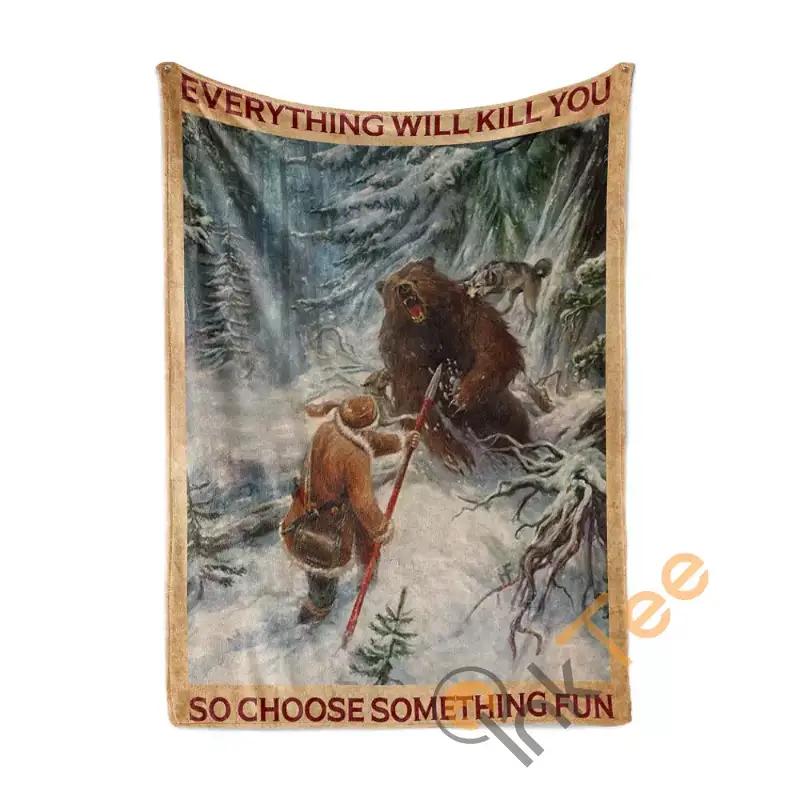 Choose Something Fun Big Game Hunting Sherpa Fleece Blanket Gifts for Family, for Couple