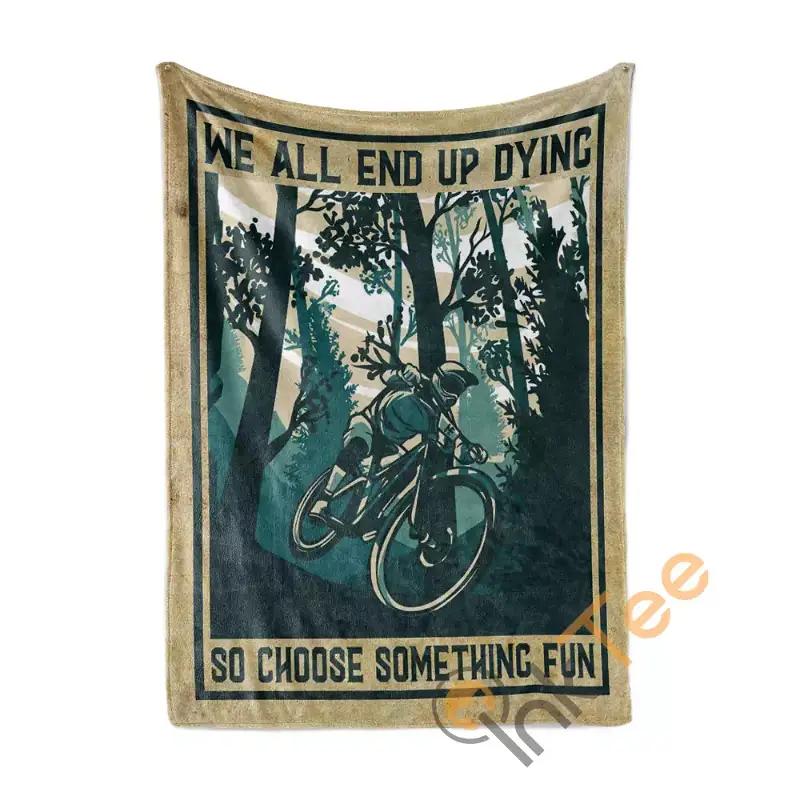 Choose Something Fun Mtb Mountain Biking Sherpa Fleece Blanket Gifts for Family, for Couple
