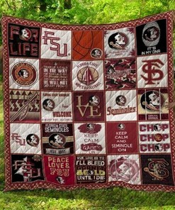Chop Chop Chop Ncaa Florida State Seminoles Combined Quilt Blanket Bedding Set