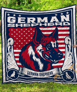 Chq071713 German Shepherd Quilt Blanket Bedding Set