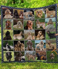 Chqd26001 American Cocker Spaniel Quilt Blanket Bedding Set