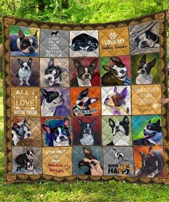 Chqda26002 Boston Terrier Quilt Blanket Bedding Set