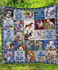 Chqda26007 American Bulldog Quilt Blanket Bedding Set