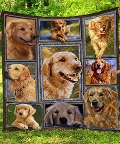 Chqdog41003 Golden Retriever Quilt Blanket Bedding Set