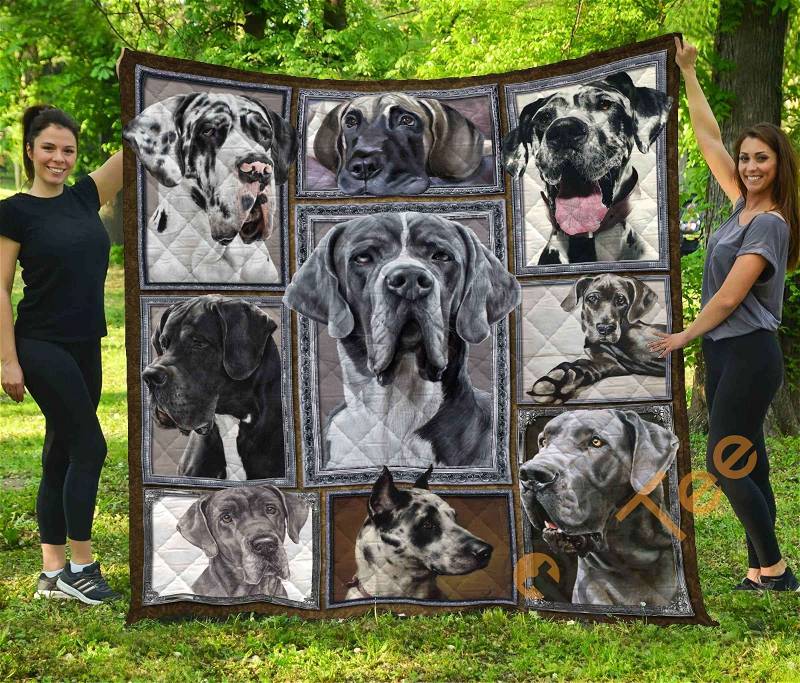 Chqdog41017 Great Dane Quilt Blanket Bedding Set