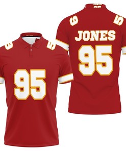 Chris Jones Kannas City Jersey Inspired Style 3D All Over Print Polo Shirt