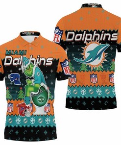 Christmas Dolphins Grinch In Toilet Christmas Knitting Pattern Sweatshirt 3d Jersey 3D All Over Print Polo Shirt
