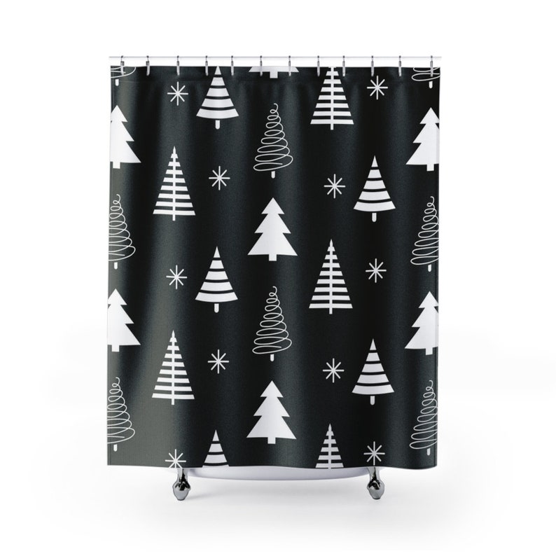 Christmas Gift Personalized Shower Curtain With Retro Design For Home And Bathroom Decor - Image 2