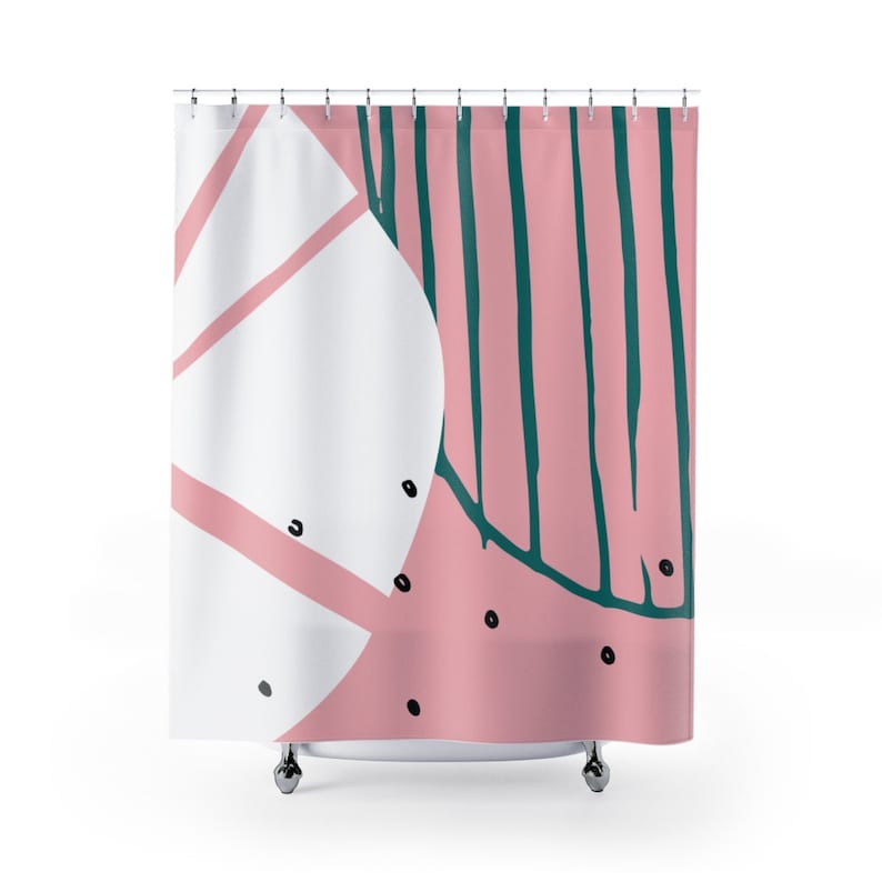 Christmas Gift for Home Retro Mid Century Modern Shower Curtain, Bathroom Accessories 70's Bathroom New Apartment Gift - Image 2