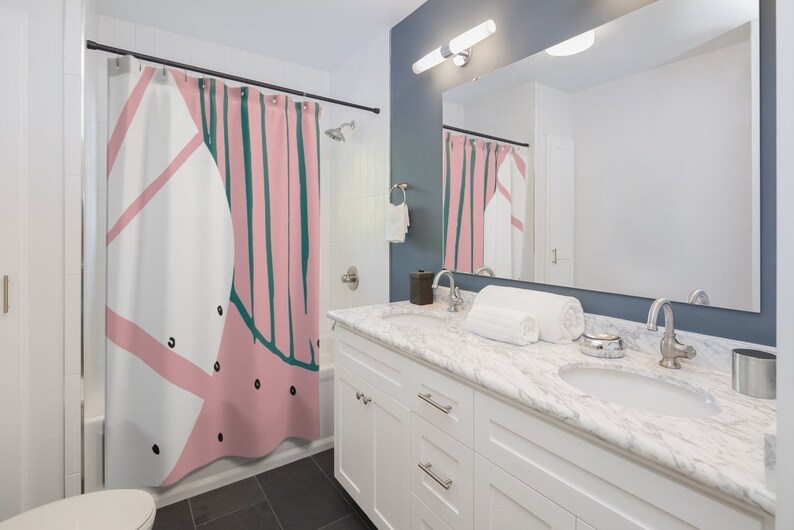 Christmas Gift for Home Retro Mid Century Modern Shower Curtain, Bathroom Accessories 70's Bathroom New Apartment Gift - Image 3