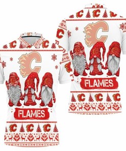 Christmas Gnomes Calgary Flames Ugly Sweatshirt Christmas 3d 3D All Over Print Polo Shirt