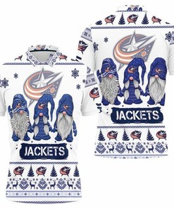 Christmas Gnomes Columbus Blue Jackets Ugly Sweatshirt Christmas 3d 3D All Over Print Polo Shirt