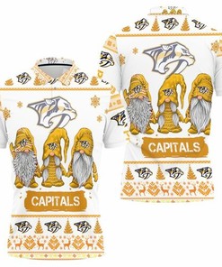 Christmas Gnomes Nashville Predators Ugly Sweatshirt Christmas 3d 3D All Over Print Polo Shirt