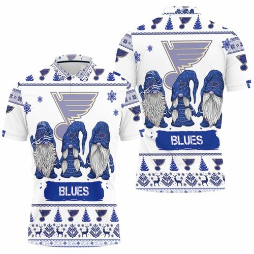 Christmas Gnomes St. Louis Blues Ugly Sweatshirt Christmas 3d 3D All Over Print Polo Shirt