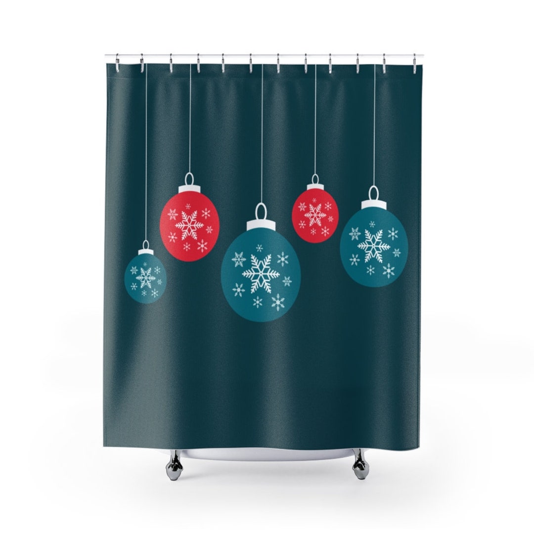 Christmas Holiday Ornament Shower Curtain - Bluefink