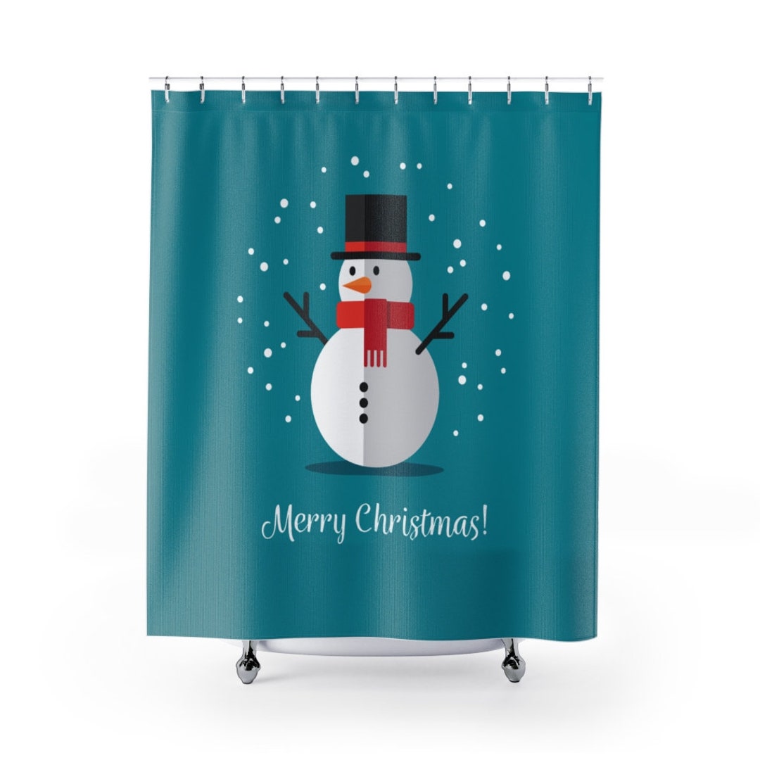 Christmas Holiday Snowman - Shower Curtain