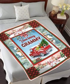 Christmas I Love Being Grammy Fleece Blanket For Family Birthday Christmas Grandma Grandmother And Comfy