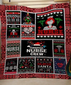 Christmas Nurse Crew Nurse Quilt Blanket Bedding Set
