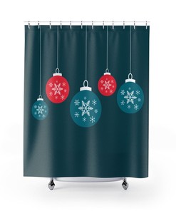 Christmas Ornament Shower Curtain