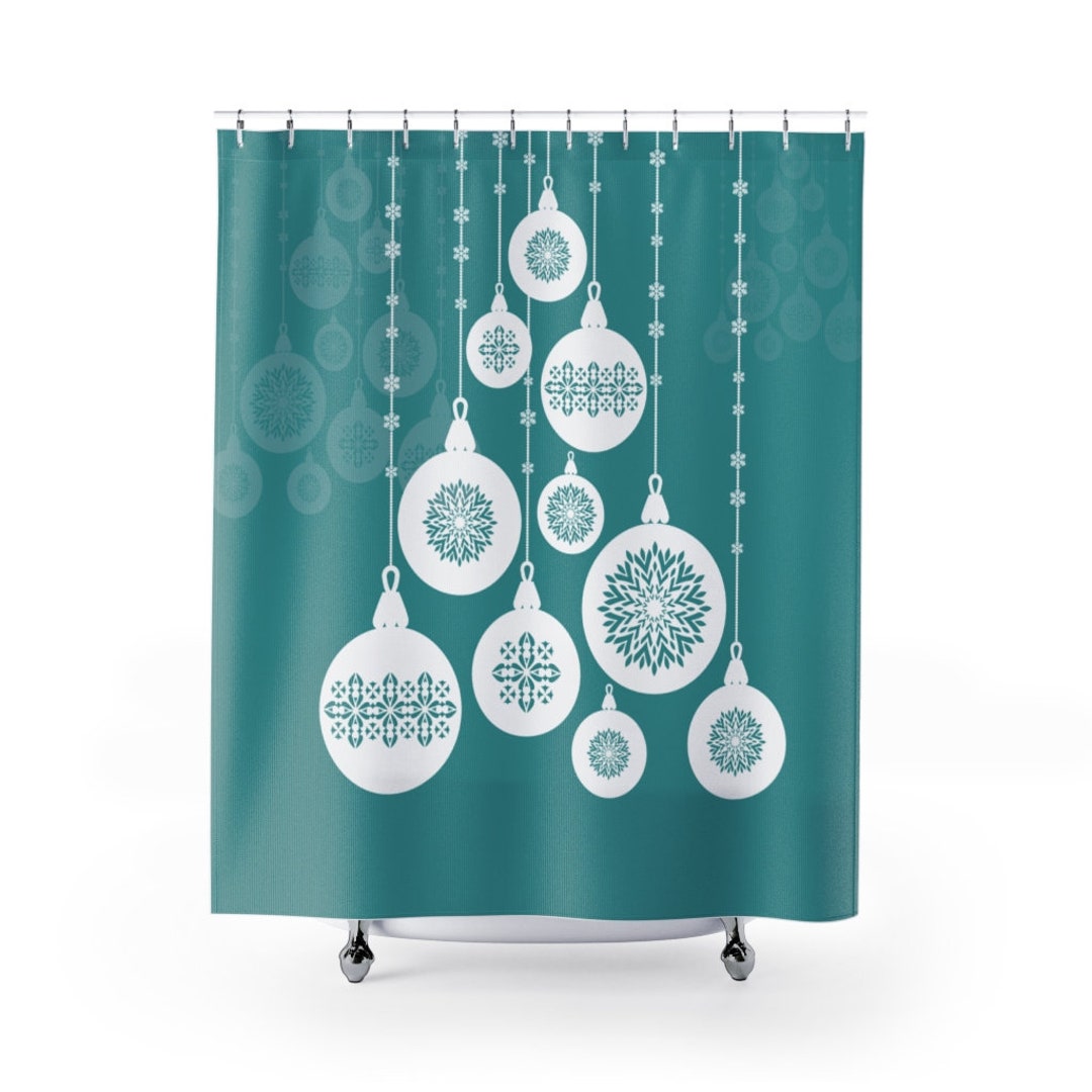 Christmas Ornament Tree Shower Curtain Bluefink