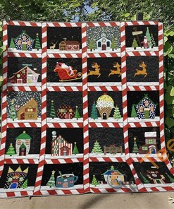 Christmas Quilt Blanket Bedding Set With Pillowcase Options
