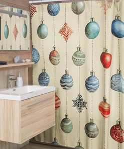 Christmas Shower Curtain, Faux Textured, Christmas Gift For Home, Shower Curtain, Retro Bathroom Accessories, Home Gift, Tub Curtain