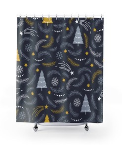 Christmas Trees And Snow Flakes - Shower Curtain