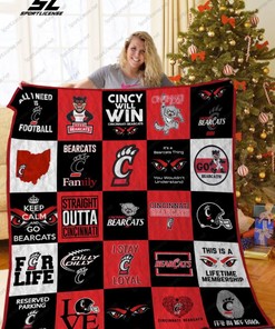 Cincinnati Bearcats Quilt Blanket Bedding Set Ver Xmas