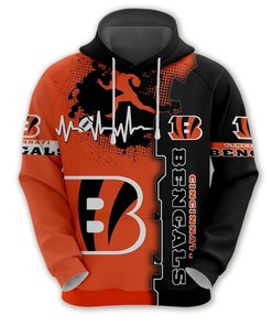 Cincinnati Bengals 3D All Over Print Zip Hoodie for Nfl Fans