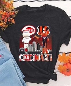 Cincinnati Bengals And Reds Mascots T-Shirt